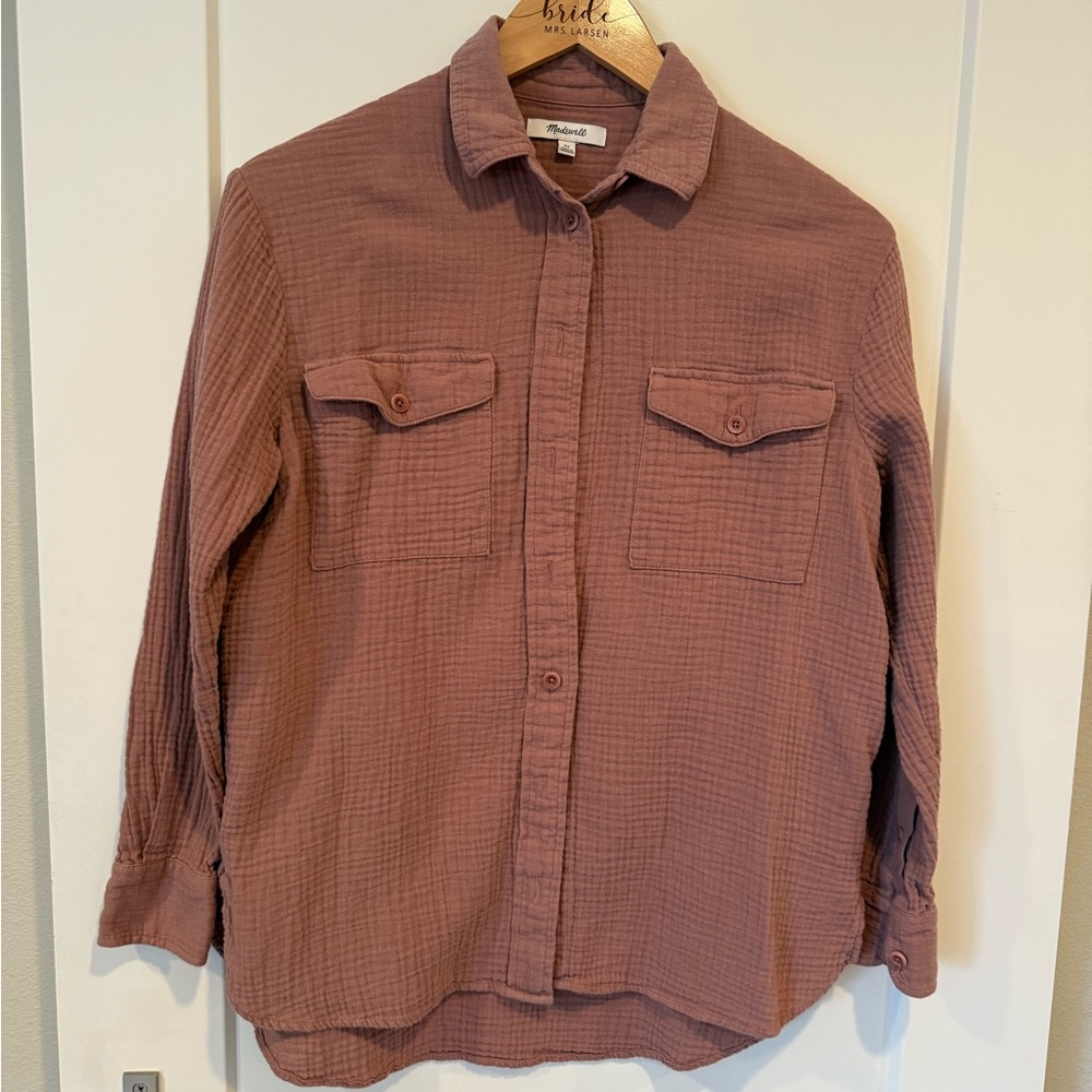 Madewell Mauve Button-Up Shirt